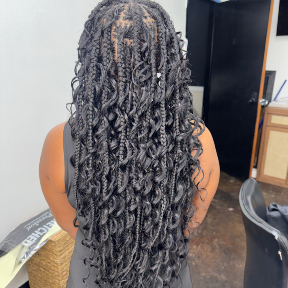 Boho Braids Over Micro Locs at Styles by Meka in Duncanville, TX