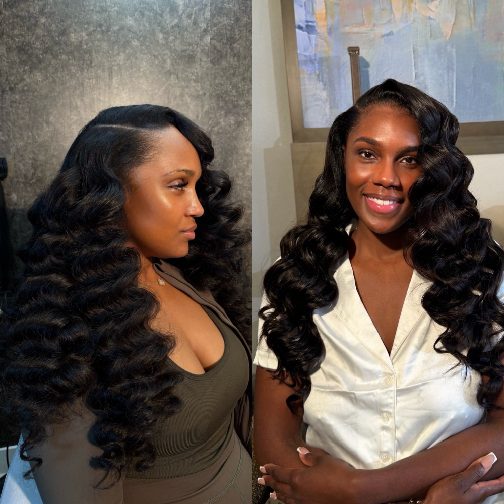 Juicy Wand Curls/Hollywood Waves at B Luxe Hair Co. in Dallas, TX