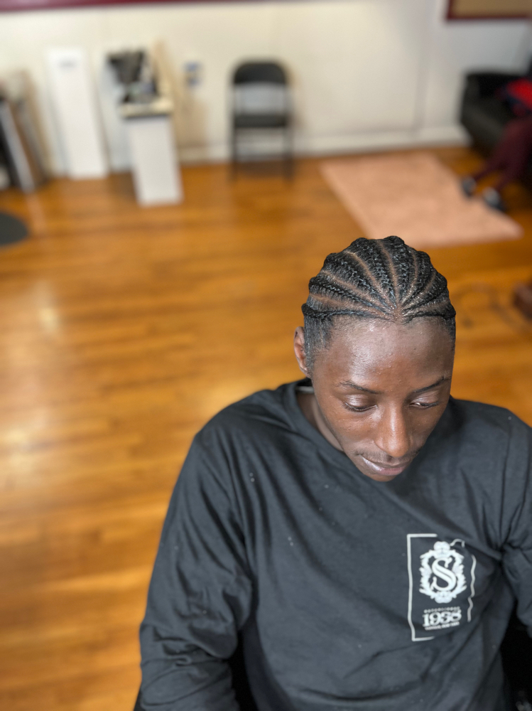 Men braided straight backs