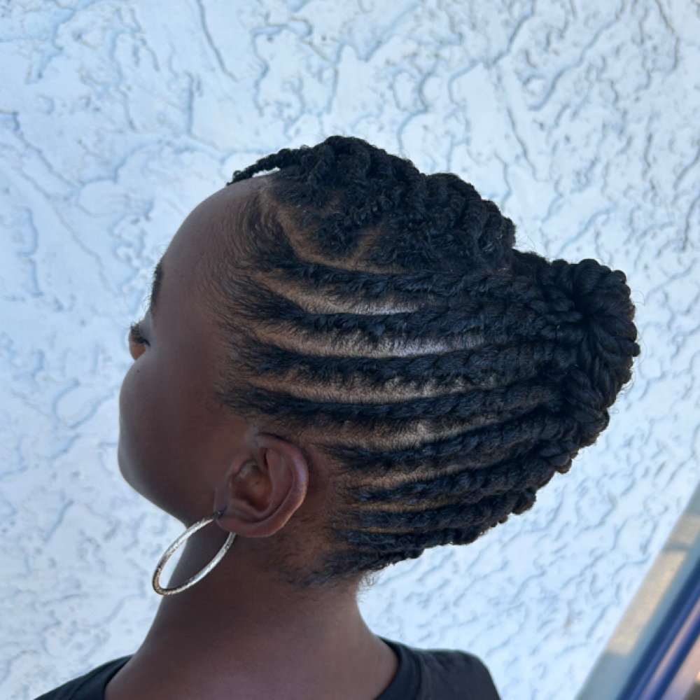 Up-Do Flat Twists at Eden Holistic Hair in Hendersonville, TN