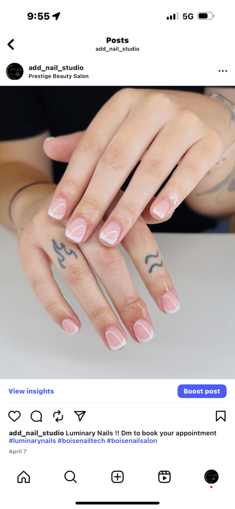 Manicure With French Tip at A & DD Nail Studio in Boise, ID