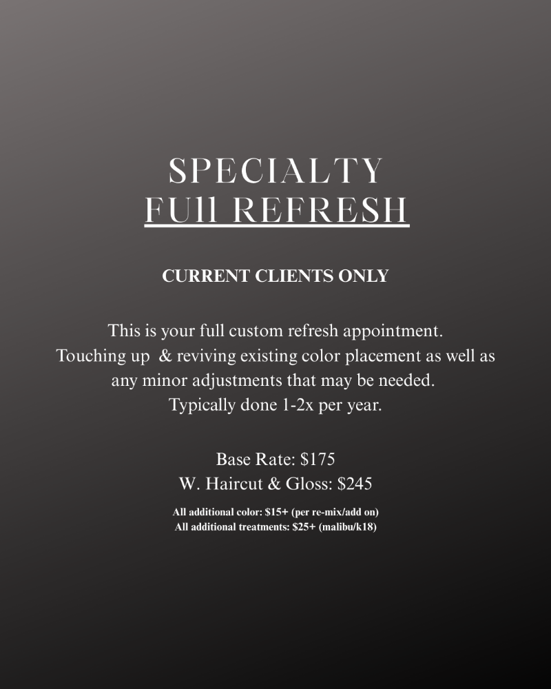 Specialty - Full Refresh