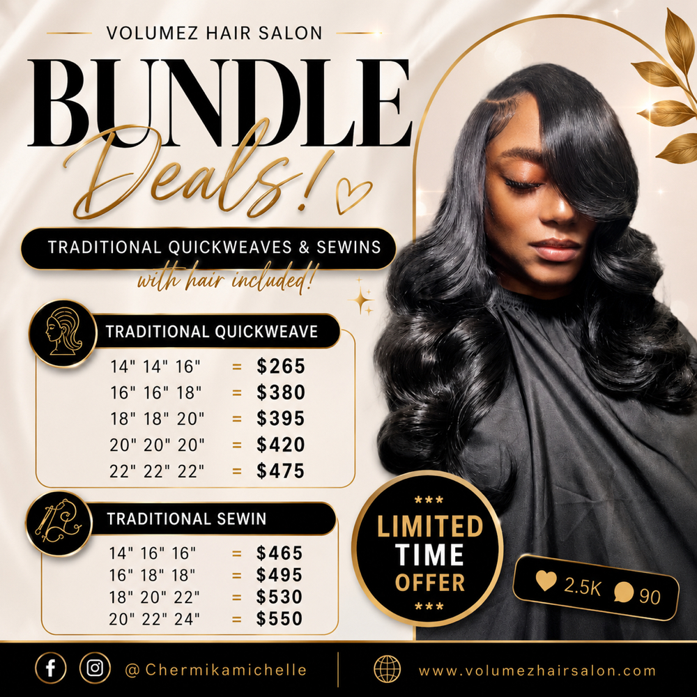 "Bundle Deal" (sewin) at Volumez Hair Salon in Canton, MI