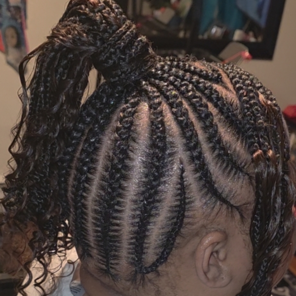 Short Boho Stitch Pony W/ Bang at Ms K Hair Braiding in Cincinnati, OH