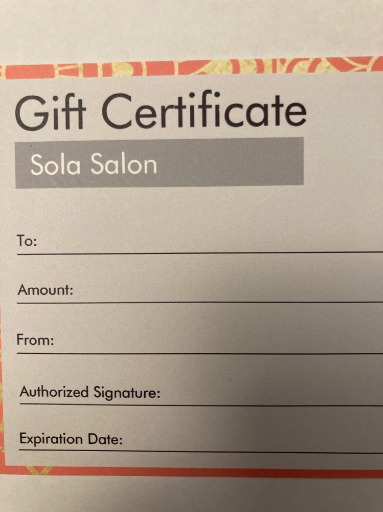 Gift Certificate