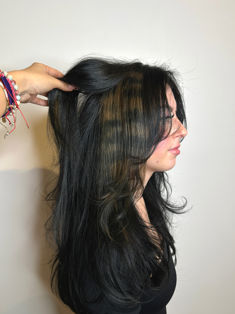 Money Piece/peekaboo at emilia highlights in Dallas, TX