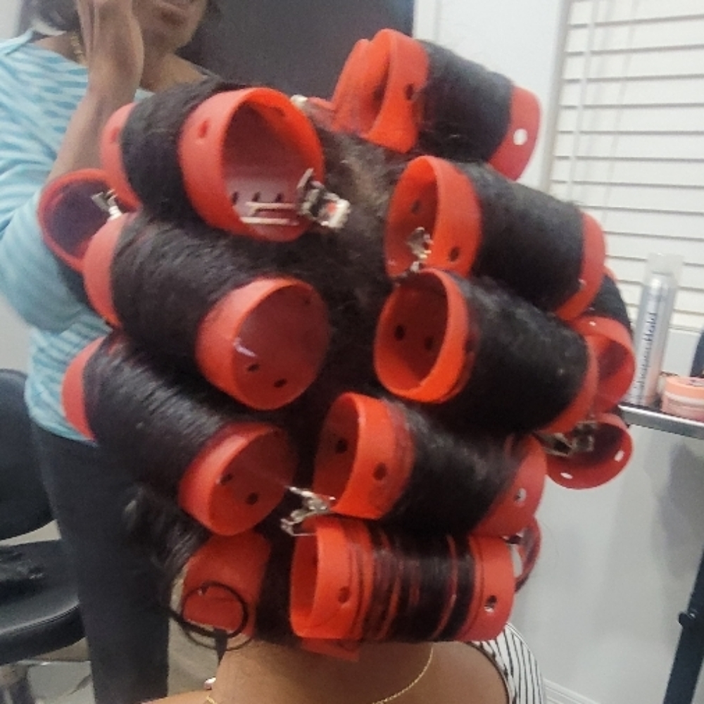Roller Set-Natural or Relaxed at EH Beauty Group LLC in Spring, TX