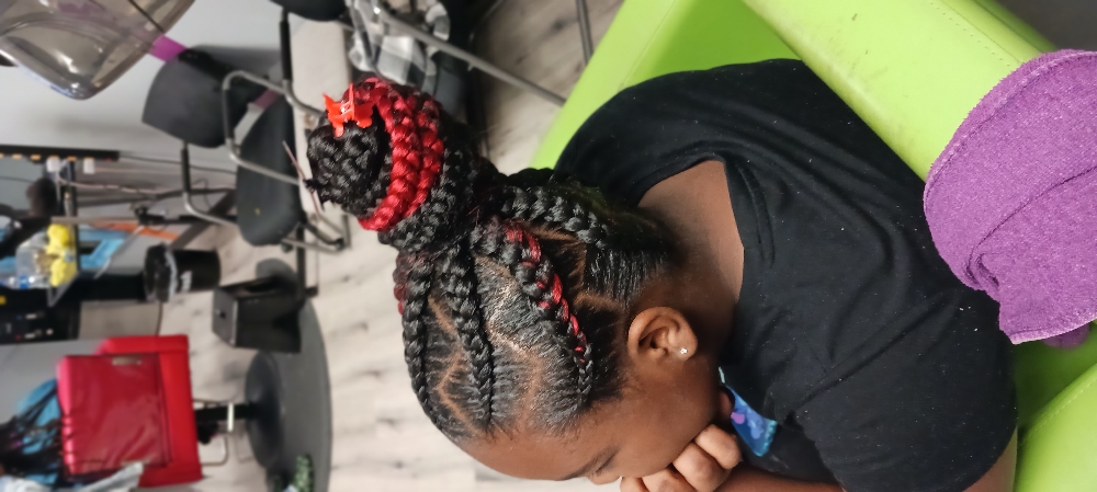 Kids Cornrow  Hair Added Lg
