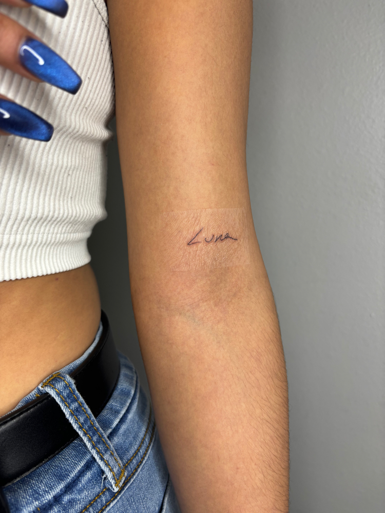 MEMRORIAL LETTERING at Fine Line Tattoos in brownsville, TX