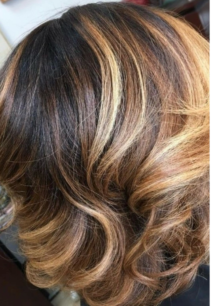 Highlights All over W/Silk Press