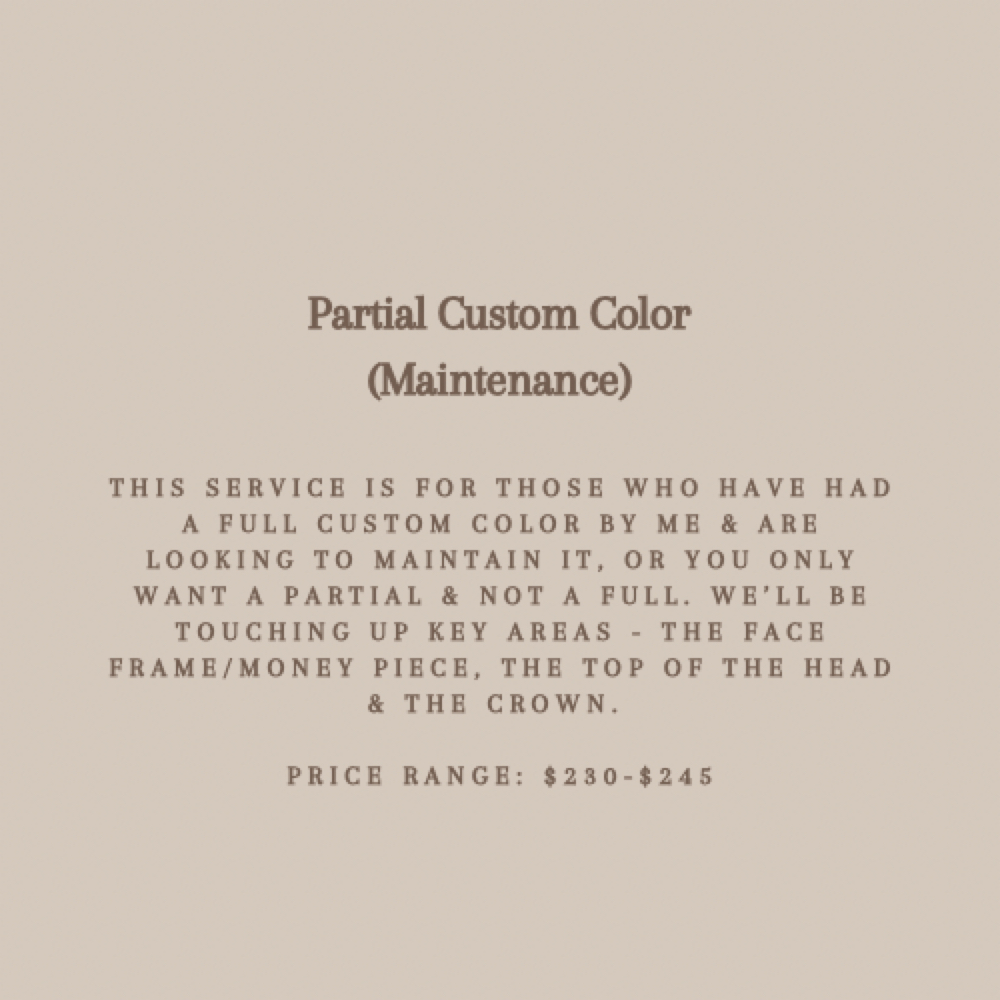 Partial Custom Color- (Maintenance) at Christine Cook in Liverpool, NY