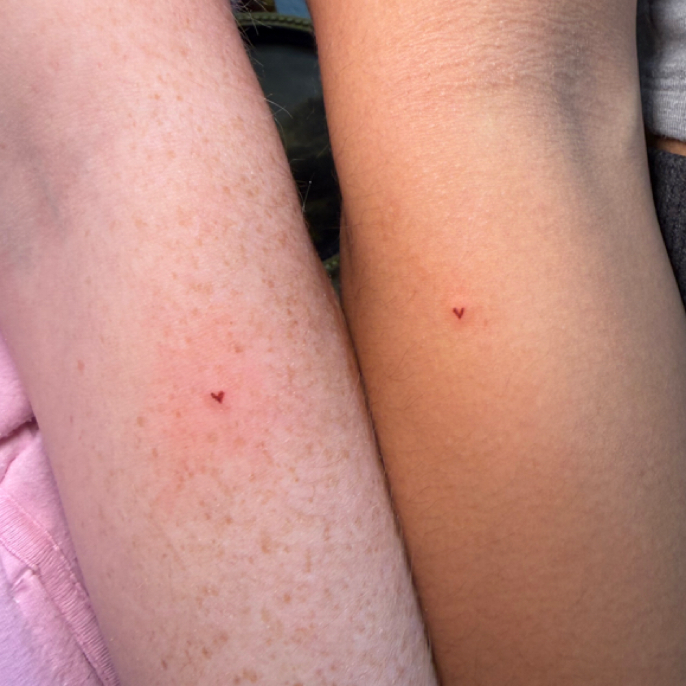 Heart Freckle Tattoos at La Bella Salon in Minford, OH