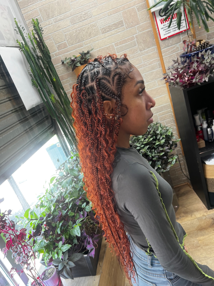 Med Boho Synthetic Knotless Braids