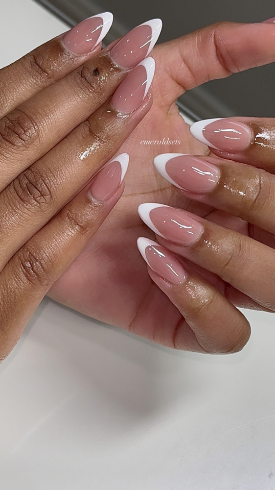 Acrylic With Hand Painted French at EMERALDSETS in Alpharetta, GA
