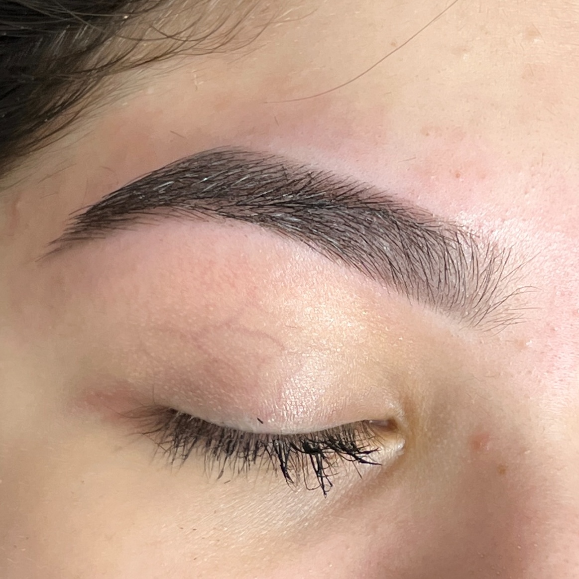 Brow shaping + hybrid stain