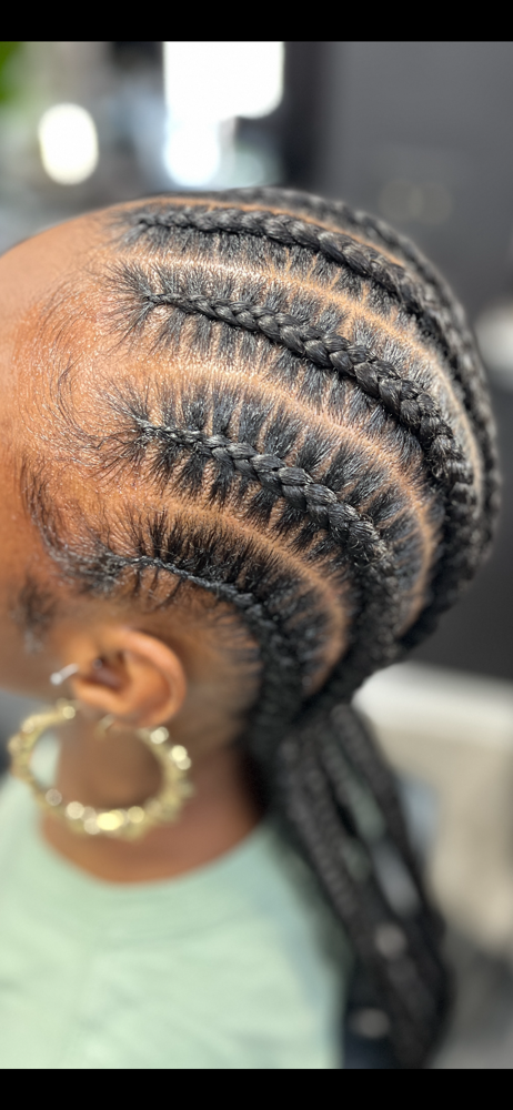 Large Straight Back Cornrows
