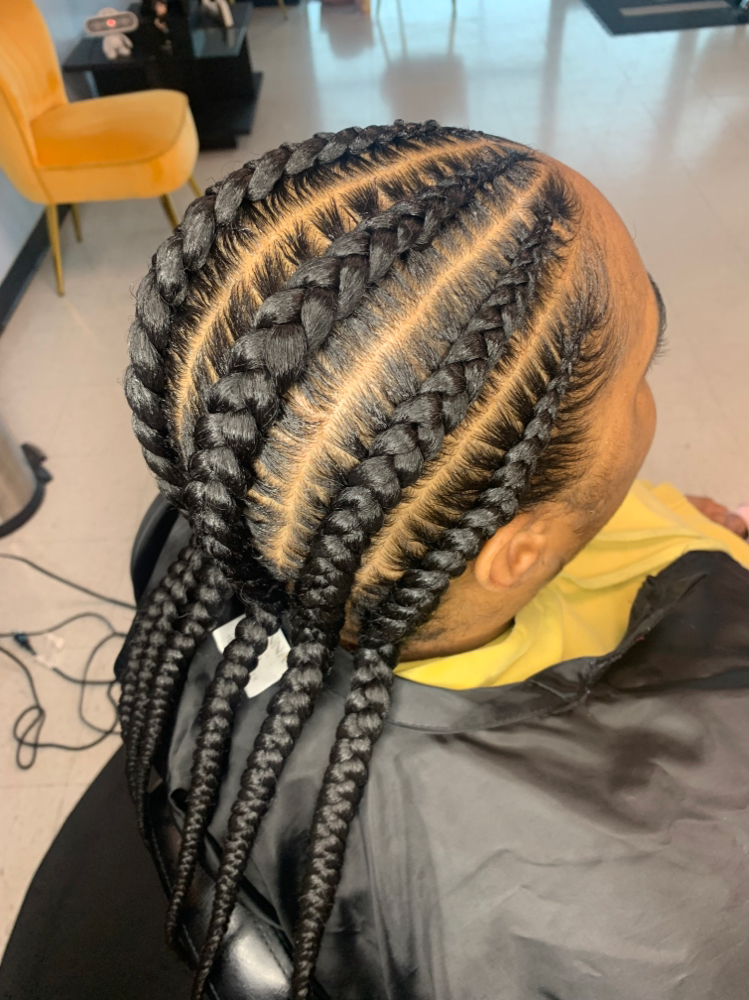 Large Straight Back Cornrows