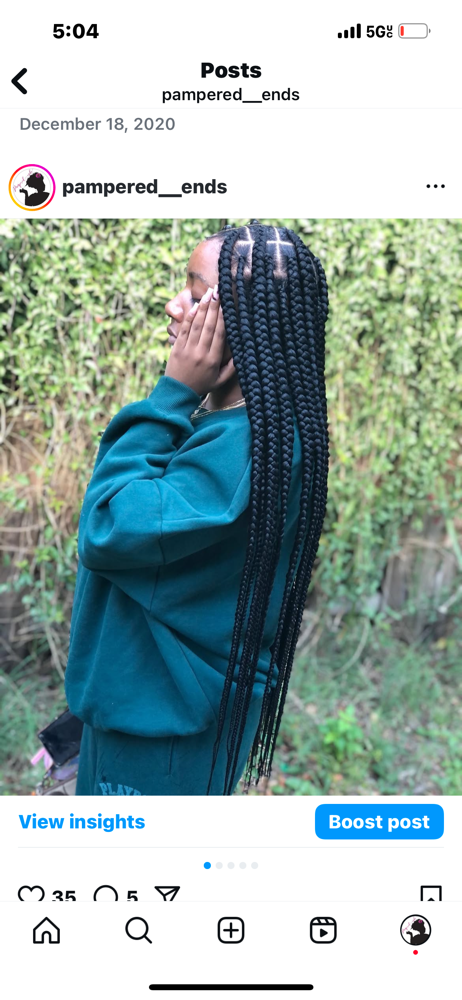 Large Knotless Braids