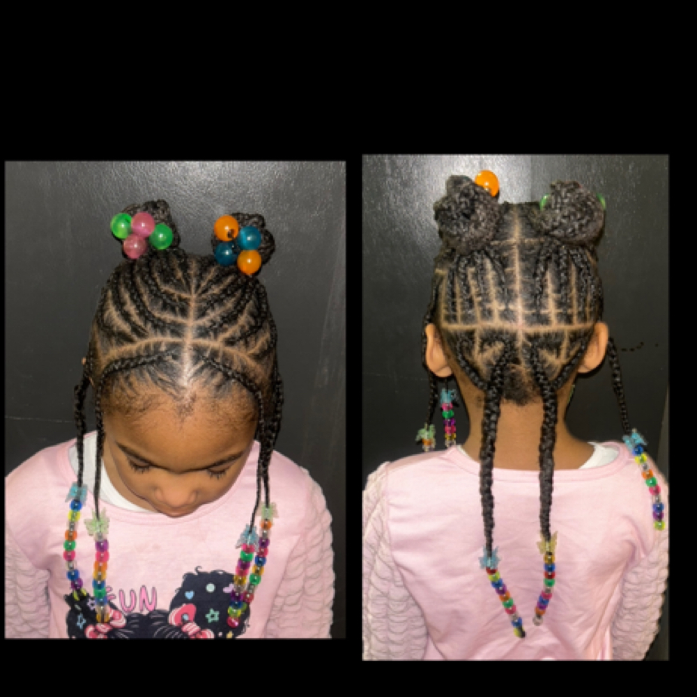 Girls Braided Style at Ms. Waxaholic’s Bar & Beauty in Martinsville, VA