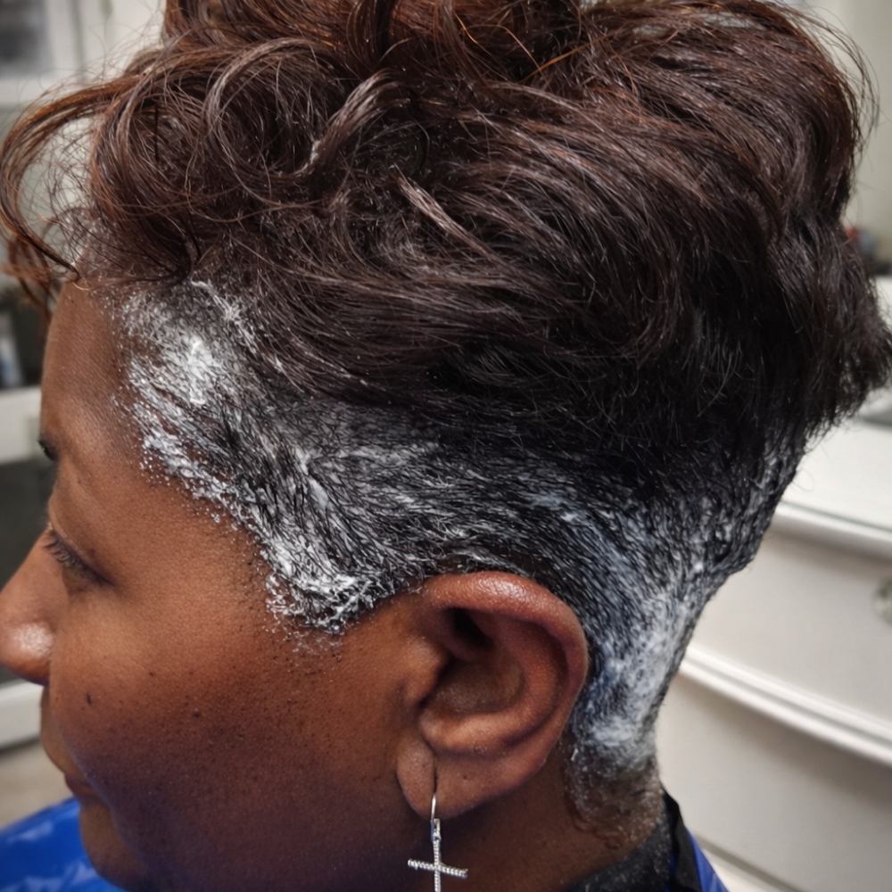 Partial Relaxer at Encisions Pro Hair Designs LLC in Madison Heights, MI