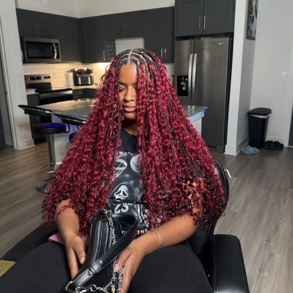 Medium Boho Knotless ❤️ at DejBraids in Denton, TX