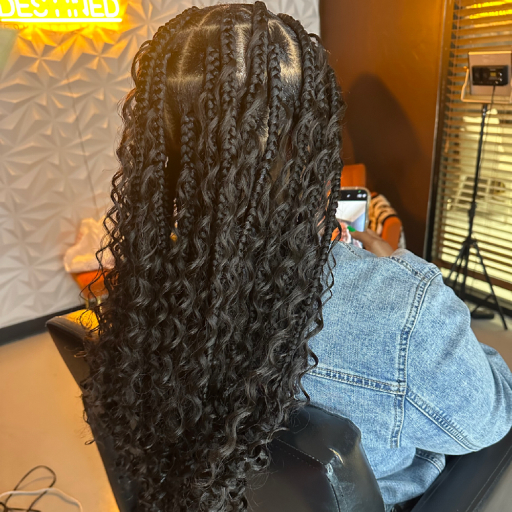 Boho Knotless Box Braids at Destined Designs in Edmond, OK