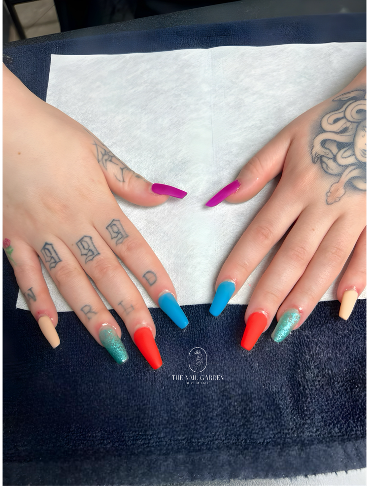 Acrylic Nails Long Full Set