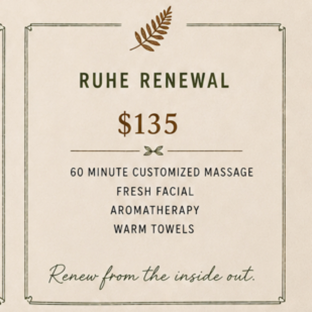 Ruhe Renewal Massage & Facial at Ruhe Salon in Hays, KS