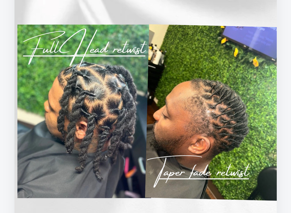 Adult Retwist (full Head/ Taper Fa)