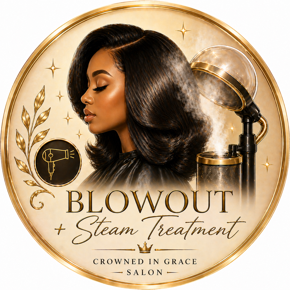 Blowout Style + Steam Treatment at Crowned in Grace Salon in Pearland, TX