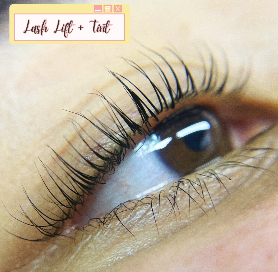 Eyelash lift and tint