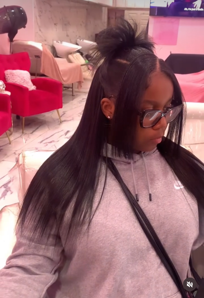 V Part Half Up Half Down at Gigi.hair boutique in Bronx, NY