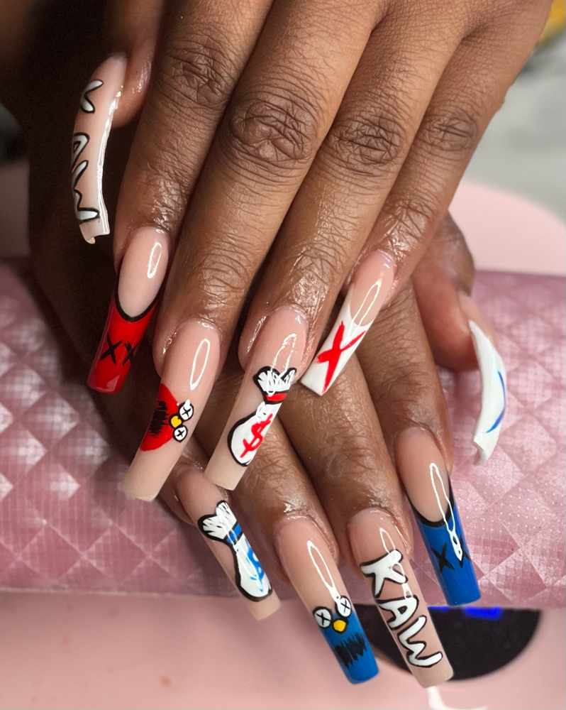 Full Hand Drawn Set at Itz Da NAILS 4 Me in Vicksburg, MS