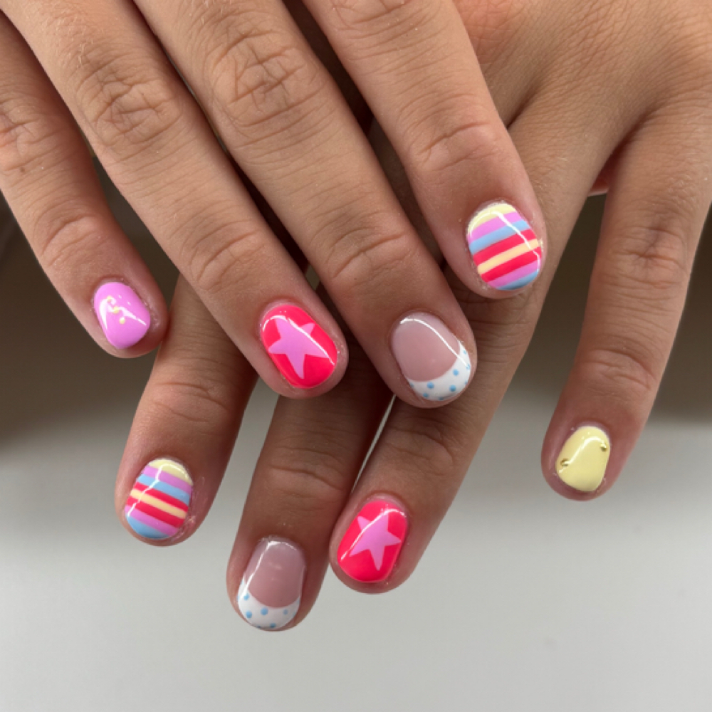 Builder Gel with Nail Art at Icon Nail Beauty in Landrum, SC