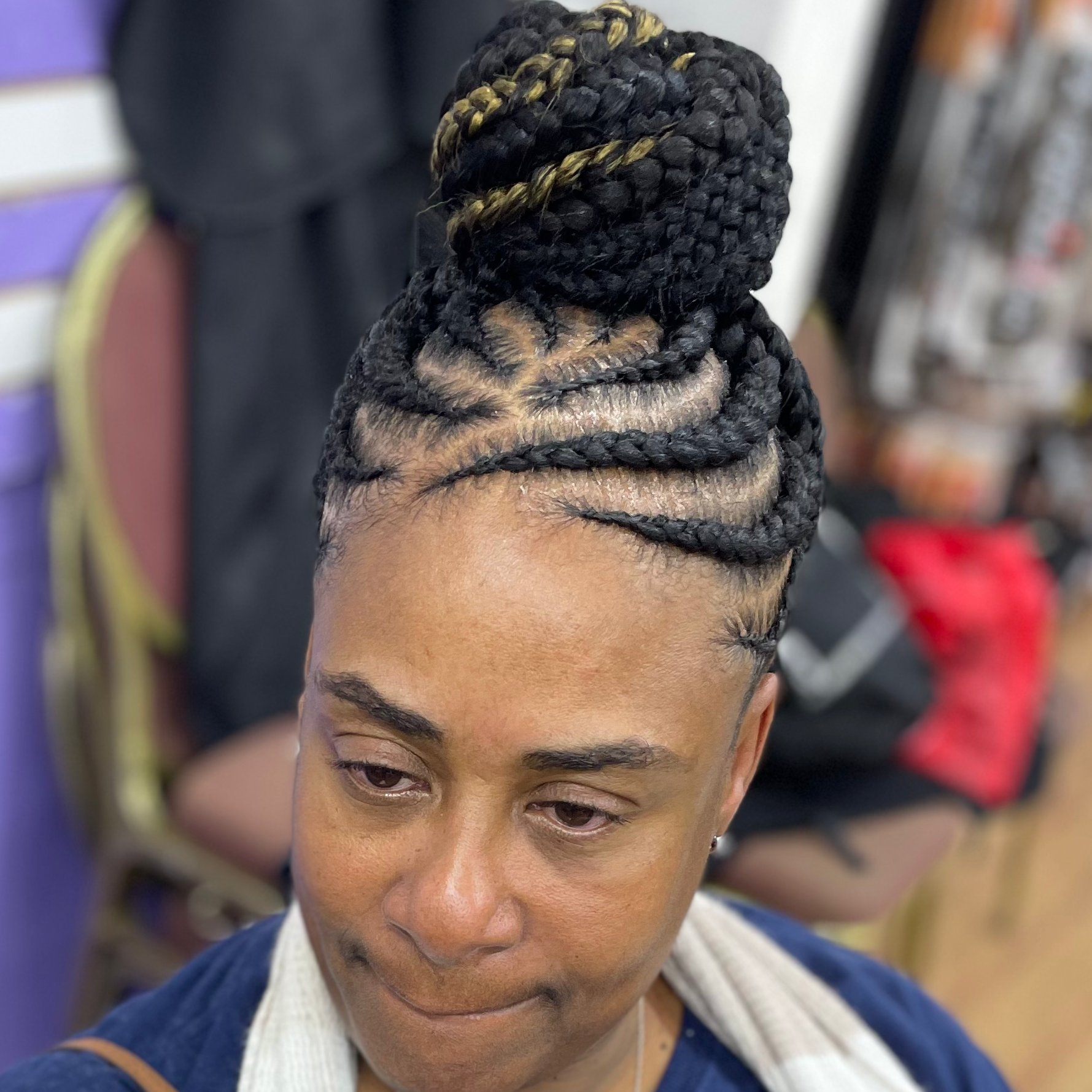 Large Feedin Braid Ponytail/bun at BeYoutiful Beauty Barr in Houston, TX