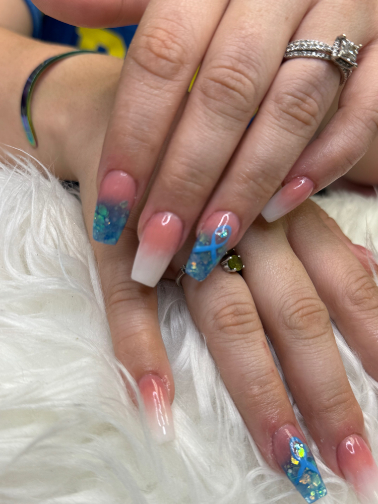 Acrylic Full Set Ombré Nails