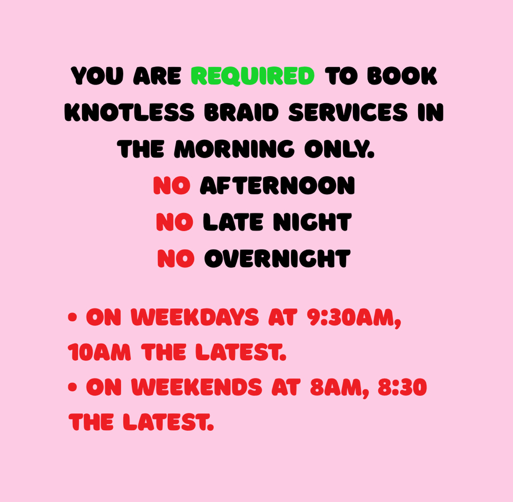 MORNING APPOINTMENTS ONLY