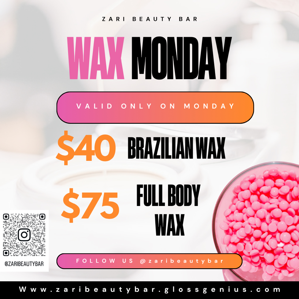BRAZILIAN WAX { MONDAY ONLY } at Zari Beauty Bar in Atlanta, GA