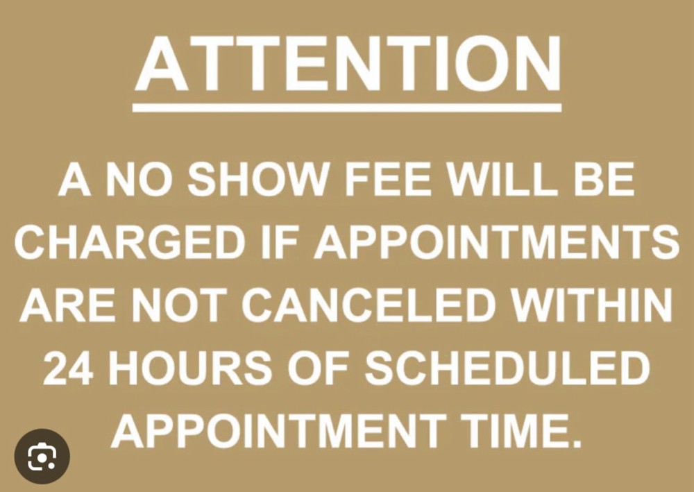 Appointment Deposit Fee No Show