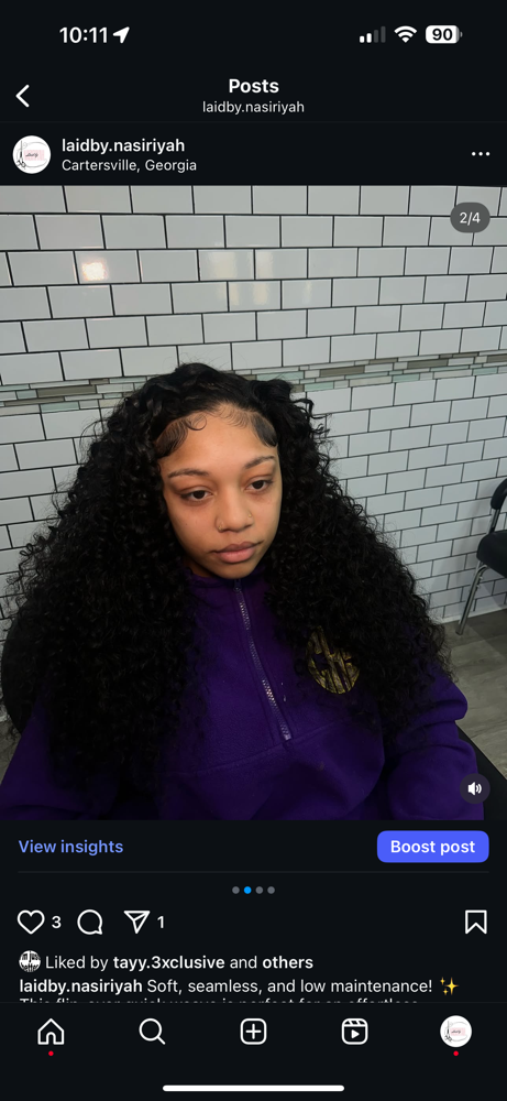 Quick Weave maintenance at Laid by Nasiriyah in Cartersville, GA