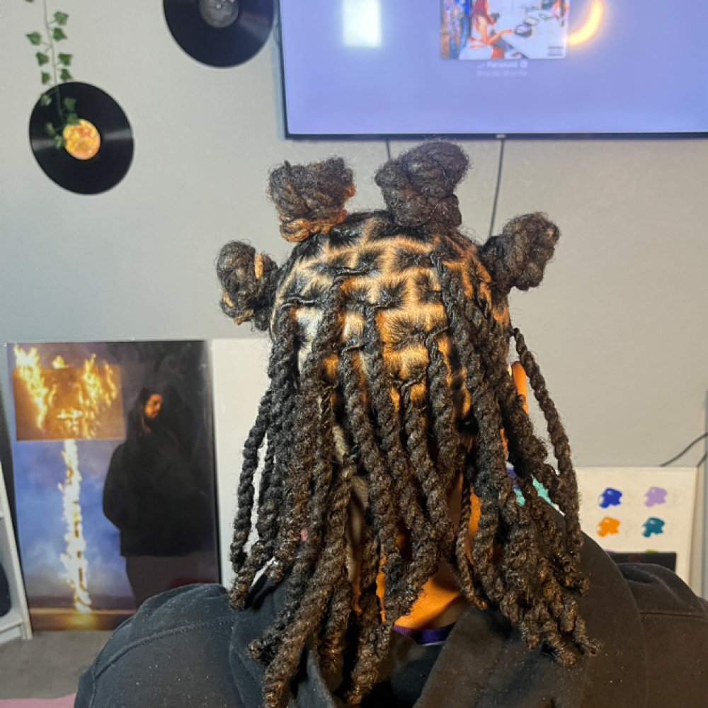 Bantu Knots W/ Bang + 2strands at Loccd by Tee in Arlington, TX