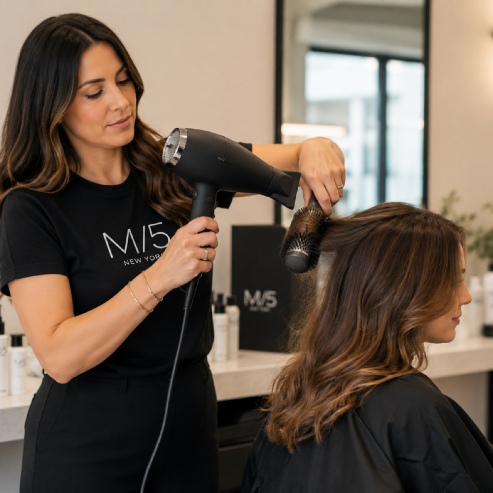 Color Service Blowout Add-On ⭐ at M/5 Salon/suite in White PLAINS, NY