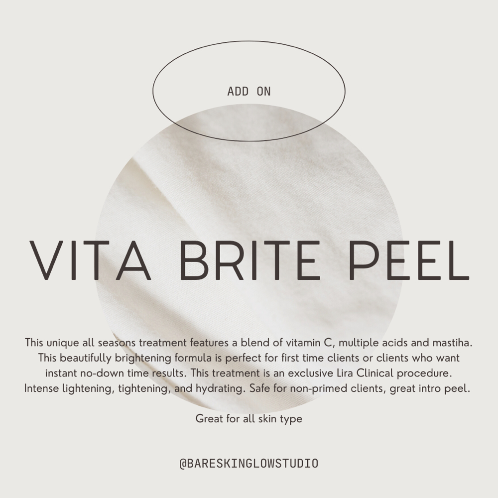 Vita Brite Peel add on at Bare Skin Glow Studio in Vacaville, CA