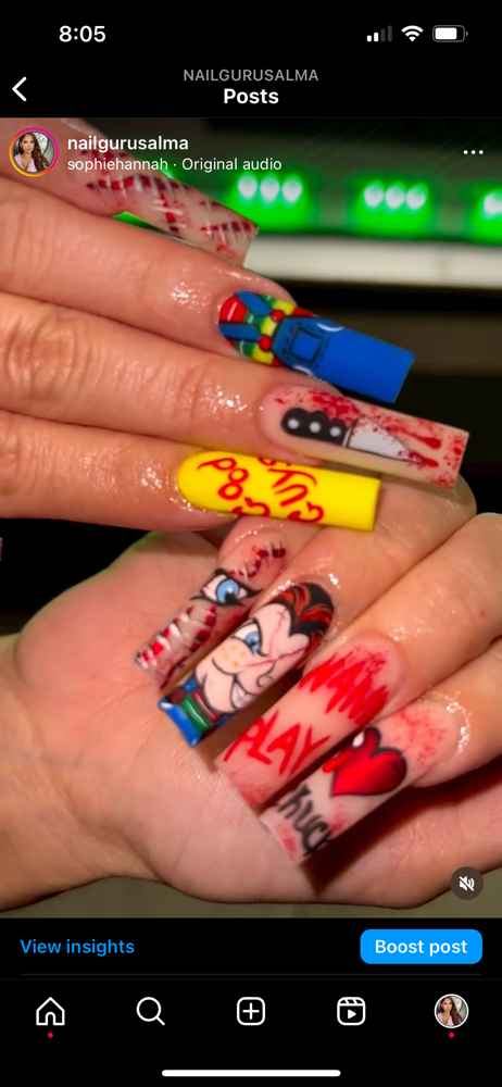 Cartoon Nails Full Or Fill