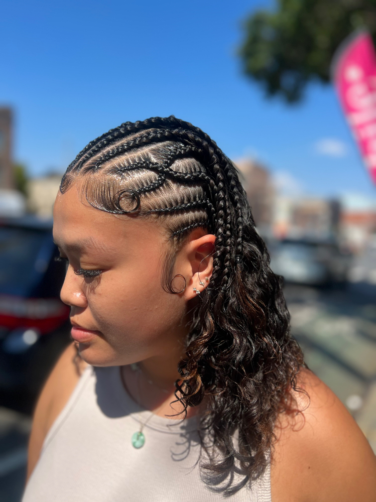 Fulani effect on natural hair- Simple Stitch