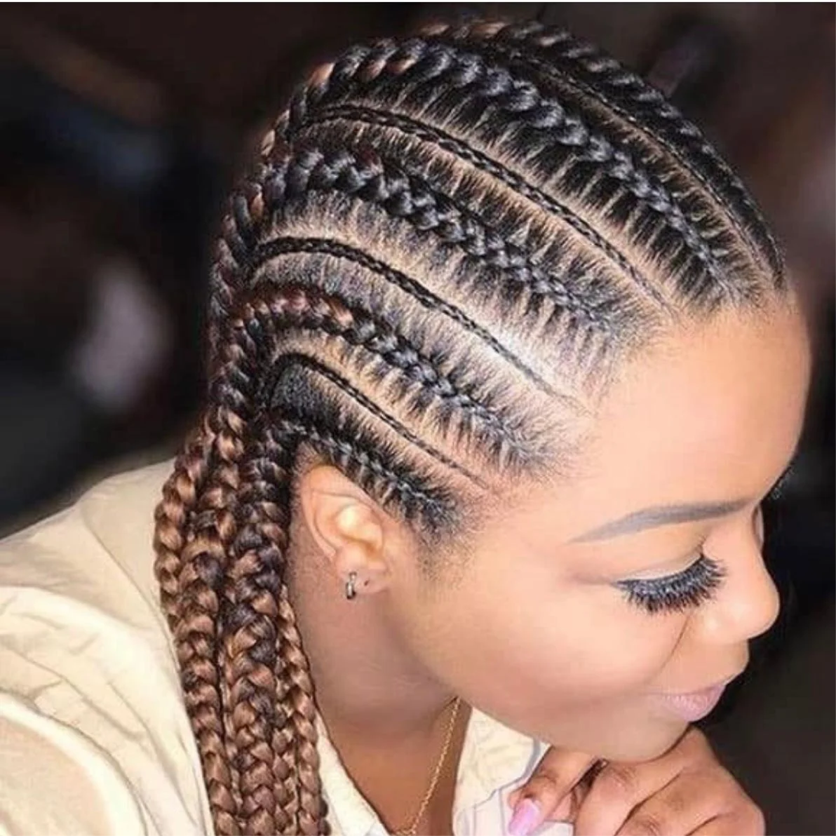 Medium Cornrow Ponytail at Hollywood Soul Salon Ouchlesshairbraiding in San Diego, CA