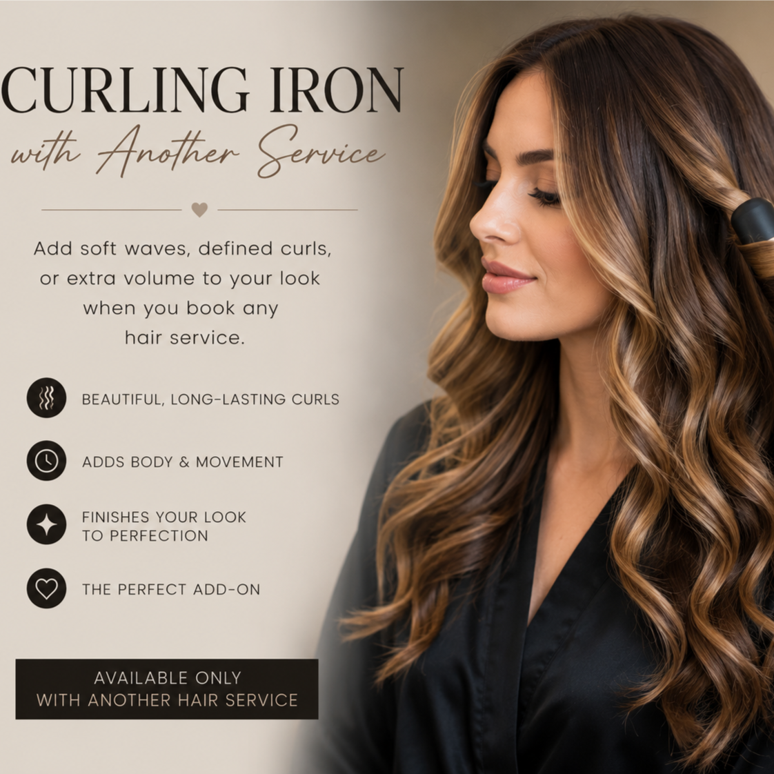 Curling Iron Add-On Only at Jeremiah Jacob Levin Hairstyling in Coronado, CA