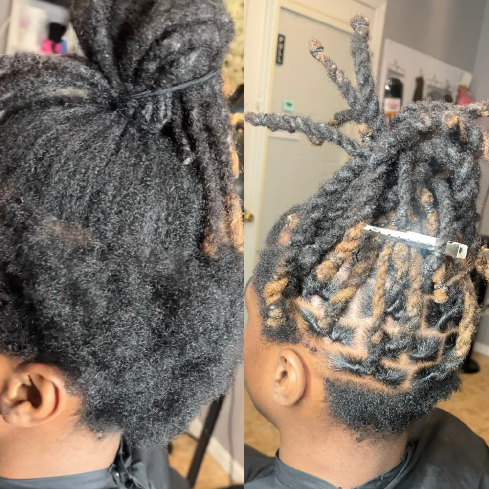 Loc Reconstruction at Mochas Lux Locs in Hinesville, GA