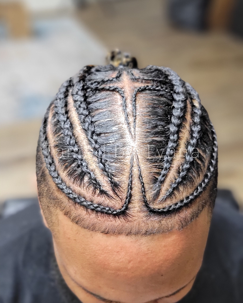 Men Half Head Cornrows