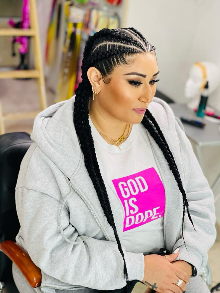 4 Natural Braids (men/women Full Head)